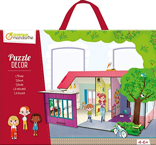 Avenue Mandarine PU018C - Puzzle Décor, Bildungspuzzle, Szenerie mit 5 Figuren und 1 Accessoire zum Aufbauen, ideal ab 4 Jahren, Schule, 1 Stück von Avenue Mandarine