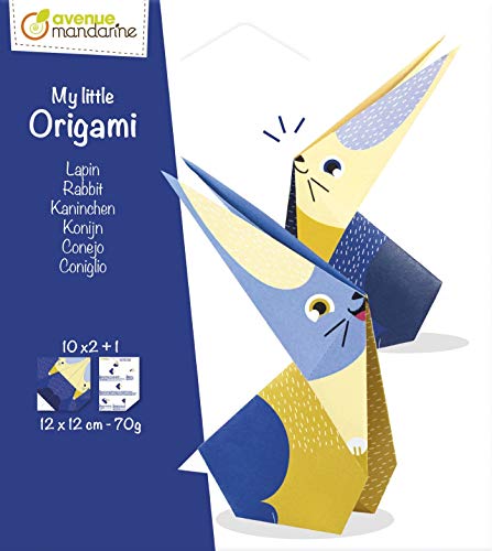 Avenue mandarine OR507C - Packung My little Origami mit 20 Origami Blätter 12x12 cm, Kaninchen von Avenue Mandarine