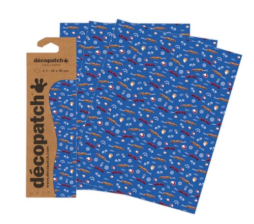 Décopatch C908C – Eine Tüte mit 3 Blatt bedrucktem Papier, 30 x 40 cm, Pollen, blau Décopatch C908C – Eine Tüte mit 3 Blatt bedrucktem Papier, 30 x 40 cm, Pollen, blau von Decopatch