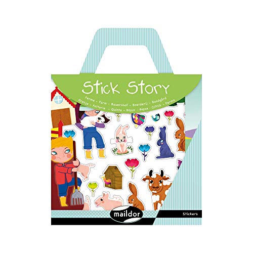 Maildor 566401O Packung Stick´Story (4 Stickerbögen und 2 Kulissen, ideal für Kinder ab 5 Jahren, Bauernhof) 1 Pack von Avenue Mandarine