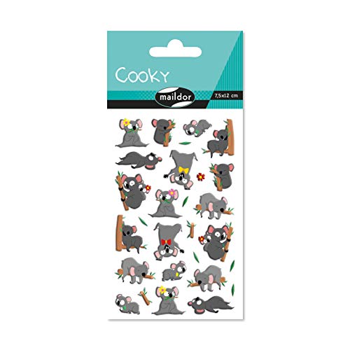 Maildor CY143C - Packung mit 20 3D-Sticker Cooky, 1 Bogen 7,5x12cm, Koalabären von Avenue Mandarine