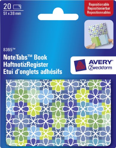 Avery Zweckform 8365 HaftRegister im Design Booklet, Blue Flowers von AVERY Zweckform