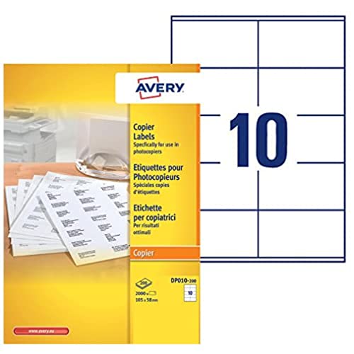AVERY DP 010-200, Weiß, 2.000 Allzweckthermometer 105 x 58 mm. von Avery