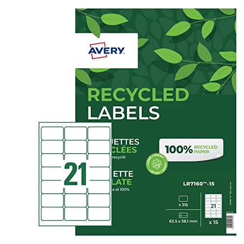 Avery Dennison Etiketten für dünne Ordner, Recyclingpapier, 700 Stück Avery Dennison Etiketten für dünne Ordner, Recyclingpapier, 700 Stück von Avery Dennison
