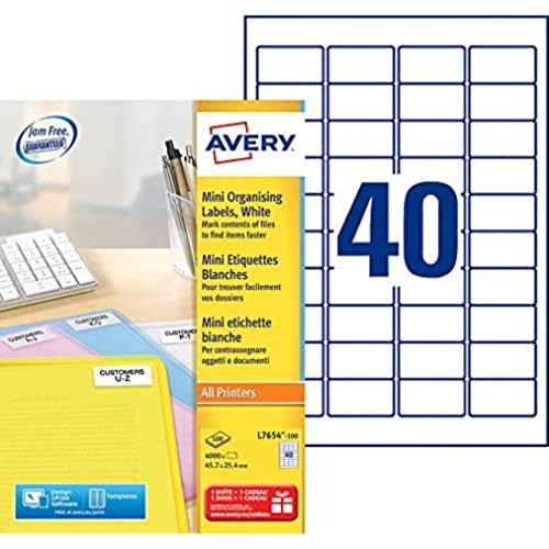 Avery L7654-100 100 Blatt / 4000 Etiketten von Avery Dennison