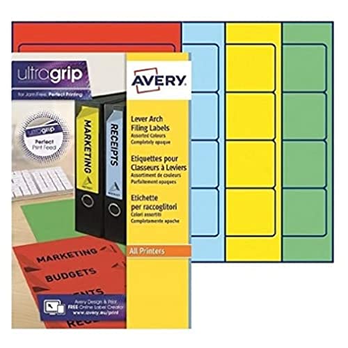 Boîte de 80 étiquettes laser AVERY pour dos de classeur 192x61 assortis L4761-20X von Avery Dennison