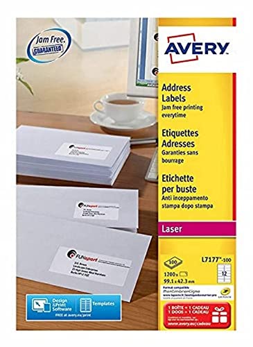 Boîte de 800 étiquettes. Laser blanc AVERY 99,1X42,3 L7177-100 von Avery Dennison