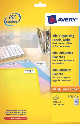 Avery L7632-25 Mini-Etiketten für Laserdrucker von Avery Dennsion Zweckform