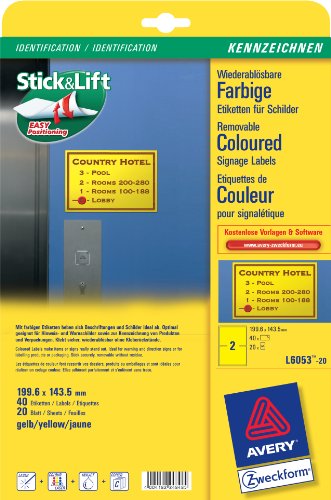 Etikett 199,6x143,5 mm wiederab ILK gelb Etikett 199,6x143,5 mm wiederab ILK gelb von Avery