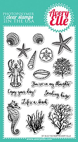 Avery Elle Clear Stamp Set 4-Zoll x 6 der Reef, Acryl, Mehrfarbig von Avery Elle