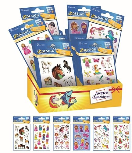 Avery España 48664 Sortiment 60 Aufkleber Dekorative Aufkleber für Mädchen, 6 verschiedene Fantasie, 60 Aufkleber auf Kartonaufsteller Avery España 48664 Sortiment 60 Aufkleber Dekorative Aufkleber für Mädchen, 6 verschiedene Fantasie, 60 Aufkleber auf Kartonaufsteller von Avery España