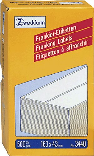 Avery Zweckform Frankieretiketten doppelt/3440 B163xH43 mm Inh.500 von Avery Zweckform GmbH