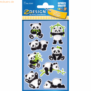 10 x Avery Zweckform Glossy Sticker Panda 8 Stück bunt 1 Bogen von Avery Zweckform