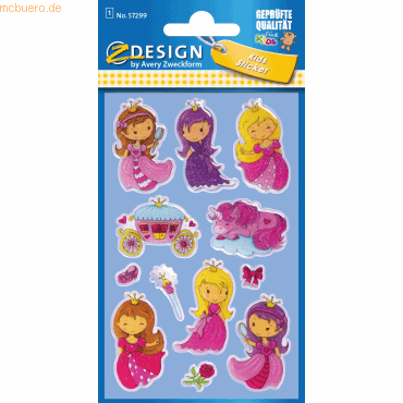 Avery Zweckform Glossy Sticker Prinzessin 12 Stück bunt 1 Bogen von Avery Zweckform