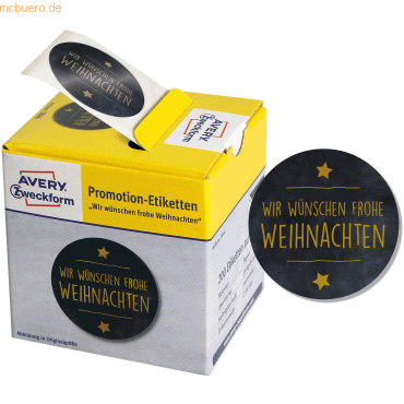 6 x Avery Zweckform Promotion-Etiketten 'Wir wünschen Frohe Weihnachte von Avery Zweckform