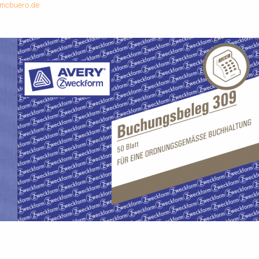 Avery Zweckform Buchungsbelege DIN A6 quer VE=50 Blatt von Avery Zweckform