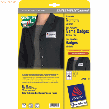 Avery Zweckform Etiketten Inkjet/Laser/Kopier 80,0x50mm weiß/roter Ran Avery Zweckform Etiketten Inkjet/Laser/Kopier 80,0x50mm weiß/roter Ran von Avery Zweckform