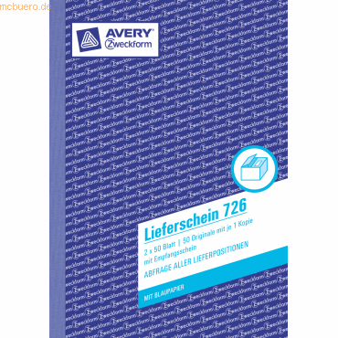 Avery Zweckform Formularbuch Lieferschein A5 VE=2x50 Blatt von Avery Zweckform