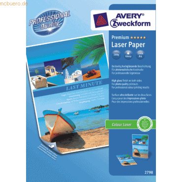 Avery Zweckform Fotopapier Laser A4 200g/qm glossy VE=100 Blatt Avery Zweckform Fotopapier Laser A4 200g/qm glossy VE=100 Blatt von Avery Zweckform