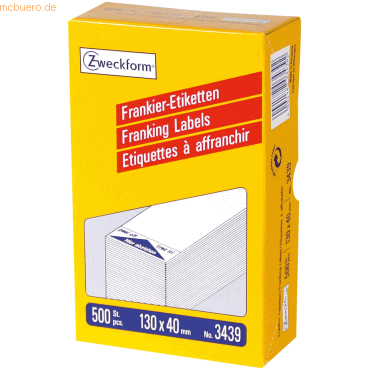 Avery Zweckform Frankieretiketten 130x40mm VE=500 Stück Avery Zweckform Frankieretiketten 130x40mm VE=500 Stück von Avery Zweckform