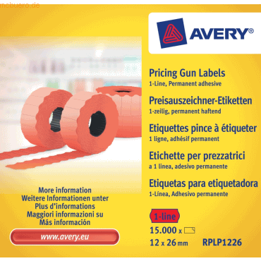 Avery Zweckform Handauszeichner-Etiketten 1-zeilig permanent rot 26x16 von Avery Zweckform