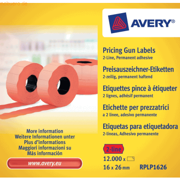 Avery Zweckform Handauszeichner-Etiketten 2-zeilig permanent rot 26x16 von Avery Zweckform