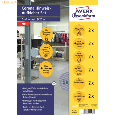 Avery Zweckform Hinweis-Aufkleber rund 20cm gelb VE=12 Stück Motive so Avery Zweckform Hinweis-Aufkleber rund 20cm gelb VE=12 Stück Motive so von Avery Zweckform