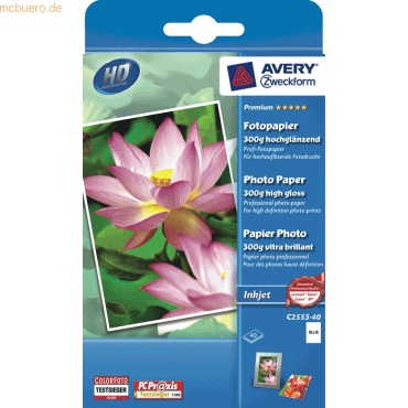 Avery Zweckform Inkjet-Fotopapier Premium A6 einseitig beschichtet hoc Avery Zweckform Inkjet-Fotopapier Premium A6 einseitig beschichtet hoc von Avery Zweckform