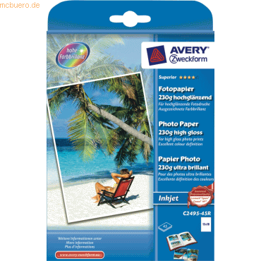 Avery Zweckform Inkjet-Fotopapier Superior 13 x 18 einseitig beschicht von Avery Zweckform