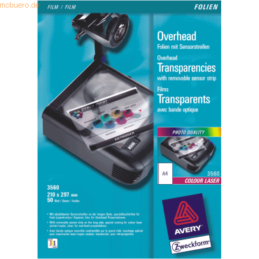 Avery Zweckform Laser/Kopierfolie A4 VE=50 Stück Sensorstreifen an lan Avery Zweckform Laser/Kopierfolie A4 VE=50 Stück Sensorstreifen an lan von Avery Zweckform
