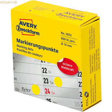 Avery Zweckform Markierungspunkte auf Rolle 10mm gelb VE=800 Stück von Avery Zweckform
