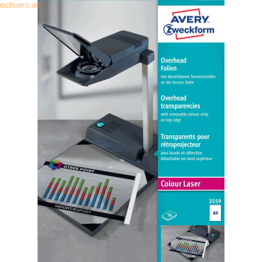 Avery Zweckform OHP-Folie A4 spezialbeschichtet Sensorstreifen 0,10 mm Avery Zweckform OHP-Folie A4 spezialbeschichtet Sensorstreifen 0,10 mm von Avery Zweckform