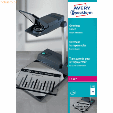 Avery Zweckform OHP-Folie A4 spezialbeschichtet hitzestabil 0,13 mm 10 von Avery Zweckform