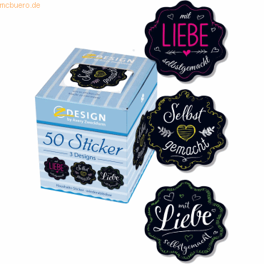 6 x Avery Zweckform Schmucketikett auf Rolle 'Mit Liebe gemacht' rund von Avery Zweckform