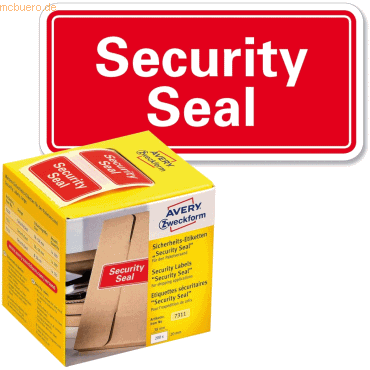 Avery Zweckform Sicherheitssiegel Security Seal 38x20 mm rot VE=200 St Avery Zweckform Sicherheitssiegel Security Seal 38x20 mm rot VE=200 St von Avery Zweckform