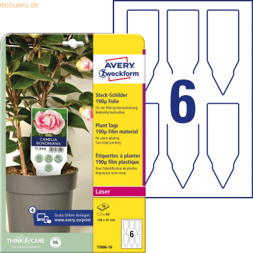 Avery Zweckform Steckschilder 128x47 mm beidseitig beschichtet VE=60 S Avery Zweckform Steckschilder 128x47 mm beidseitig beschichtet VE=60 S von Avery Zweckform