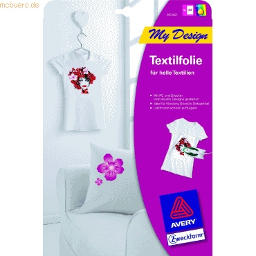 Avery Zweckform T-Shirt Folie weiß VE=5 Blatt Avery Zweckform T-Shirt Folie weiß VE=5 Blatt von Avery Zweckform