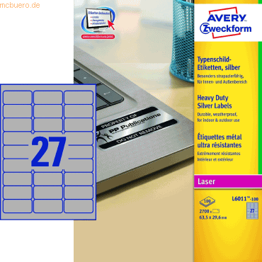 Avery Zweckform Typenschild-Etiketten 63,5x29,6mm elektronische Kompon von Avery Zweckform