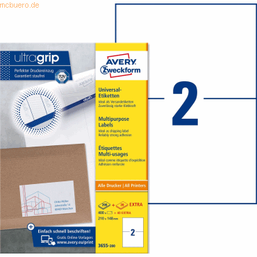 Avery Zweckform Universal-Etiketten ultragrip 210x148 mm VE=440 Etiket Avery Zweckform Universal-Etiketten ultragrip 210x148 mm VE=440 Etiket von Avery Zweckform