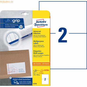 Avery Zweckform Universal-Etiketten ultragrip 210x148 mm VE=60 Etikett Avery Zweckform Universal-Etiketten ultragrip 210x148 mm VE=60 Etikett von Avery Zweckform