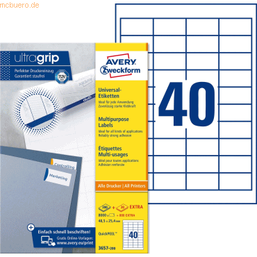 Avery Zweckform Universal-Etiketten ultragrip 48,5x25,4 mm VE=8.800 Et von Avery Zweckform