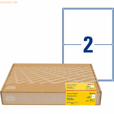 Avery Zweckform Versandetiketten 199,6x143,5mm weiß VE=600 Stück Avery Zweckform Versandetiketten 199,6x143,5mm weiß VE=600 Stück von Avery Zweckform
