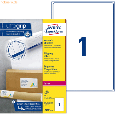 Avery Zweckform Versandetiketten 199,6x289,1 mm VE=100 Etiketten / 100 Avery Zweckform Versandetiketten 199,6x289,1 mm VE=100 Etiketten / 100 von Avery Zweckform