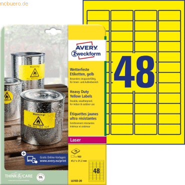 Avery Zweckform Wetterfeste Folien-Etiketten 45,7x21,2 mm wetterfest 2 Avery Zweckform Wetterfeste Folien-Etiketten 45,7x21,2 mm wetterfest 2 von Avery Zweckform