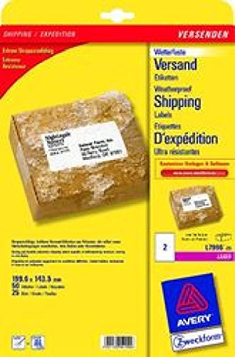 Wetterfeste Versandetiketten 199,6x143,5mm weiss aus Polyester von Avery Zweckform
