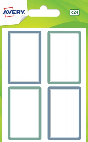 AVERY - Beutel mit 24 Schuletiketten, blaue und grüne Linien, Format 3,6 x 5,6 cm AVERY - Beutel mit 24 Schuletiketten, blaue und grüne Linien, Format 3,6 x 5,6 cm von Avery
