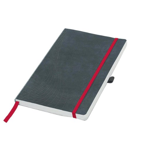 AVERY Zweckform 7019 Notizbuch notizio (A5, Softcover, gebunden, kariert, 90 g/m², 80 Seiten, Notizblock mit Innentasche, Stiftschlaufe, Verschlussband und Lesezeichenband) grau, DIN A5 von Avery