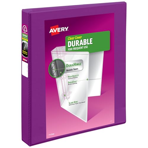 Avery (R) Durable View 3 Ringbuch, 2,5 cm schräge Ringe, 1 lila Binder (17294) von Avery