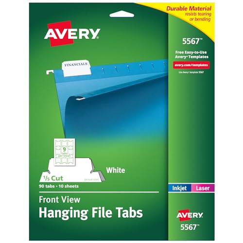 Avery 5567 Aufhängevorrichtung zum Aufkleben, 1/5 Tab, 2 1/16, Weiß, 90 Stück Avery 5567 Aufhängevorrichtung zum Aufkleben, 1/5 Tab, 2 1/16, Weiß, 90 Stück von Avery