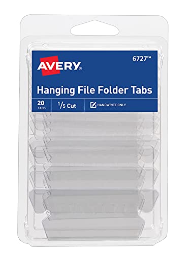 Avery 6727 Hängemappen, 1/5-Schnitt, transparent, permanent, 20 Stück von Avery